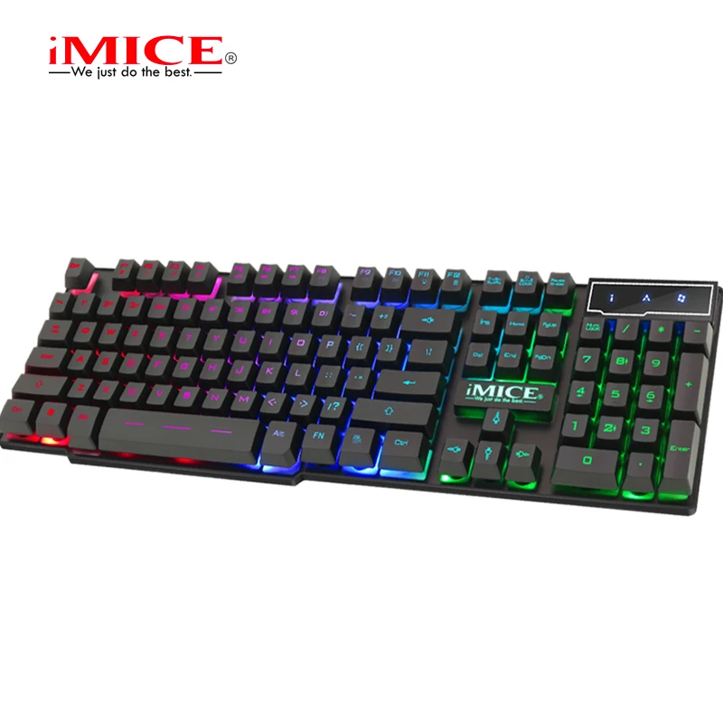 Игровая клавиатура с английской/русской RGB подсветкой 104 клавиш USB Проводная
