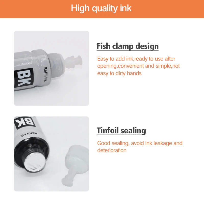 KMCYinks Dye Refill Ink kit for Epson L100 L110 L120 L132 L210 L222 L300 L312 L355 L350 L362 L366 L550 L555 L566 Printer