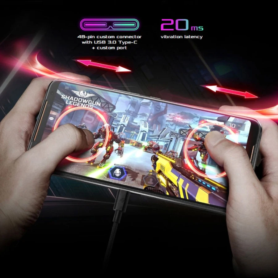 ASUS ROG Phone 2 Мобильный телефон 6 59 ”8G 128G Snapdragon 855 Plus 96 Ghz 48MP Android 9 6000mAh NFC игровой
