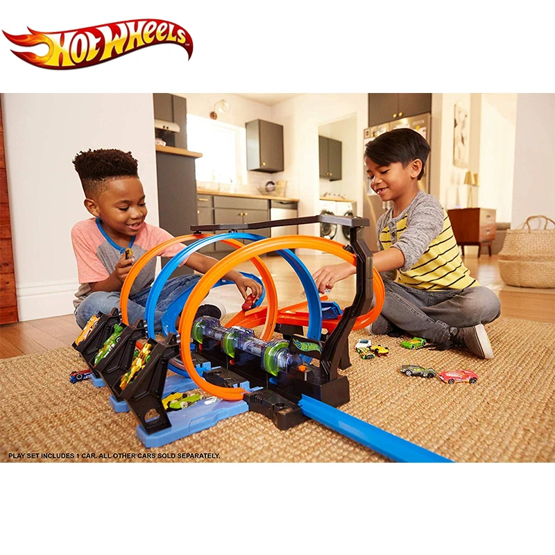 Hotwheels детские игрушки спортивный автомобиль гоночный трек штопор крушение трек игровой набор 360 градусов кольцо трек FTB65 оригинальная коробка для ребенка подарок