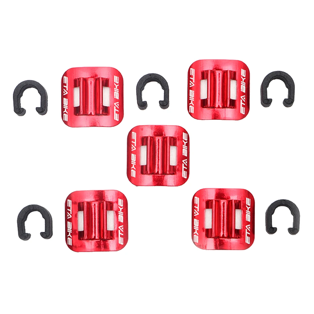 5 Sets Bicycle Brake Cable Line Fixing Clip Aluminum Alloy MTB Mountain Bike Bicycle Wire Holder Parts