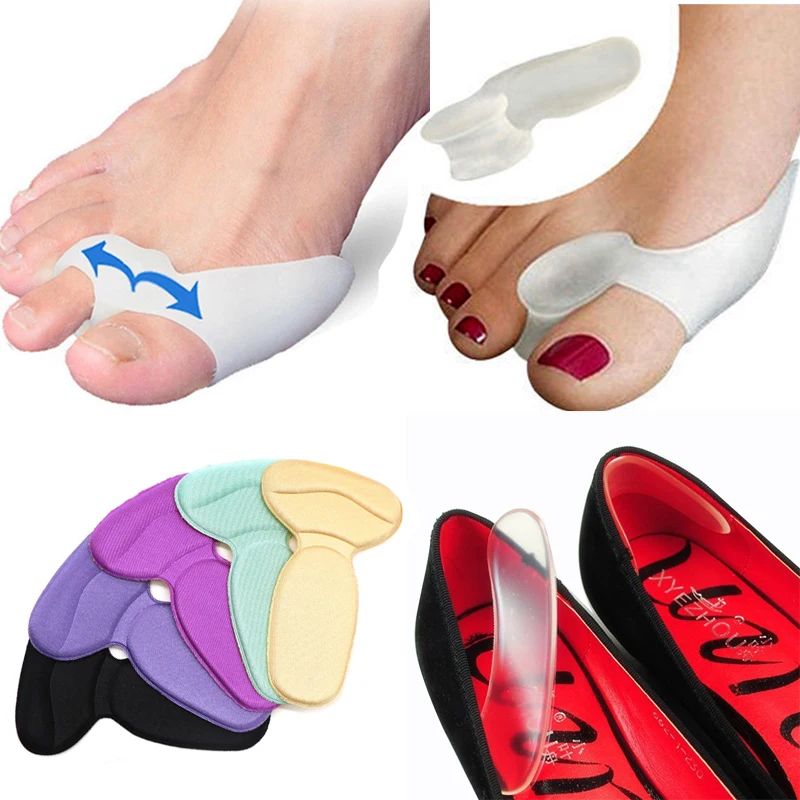 Bunion Corrector Pedicure Foot Care Tools Toe Separator Hallux Valgus Straightener Anti Rubbing Gel Pads Shoes Insoles Stickers