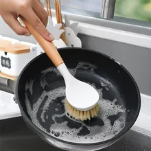 

Household kitchen long handle cleaning brush, dishwashing brush, pot brush, non-stick oil cleaning brush, decontamination brush