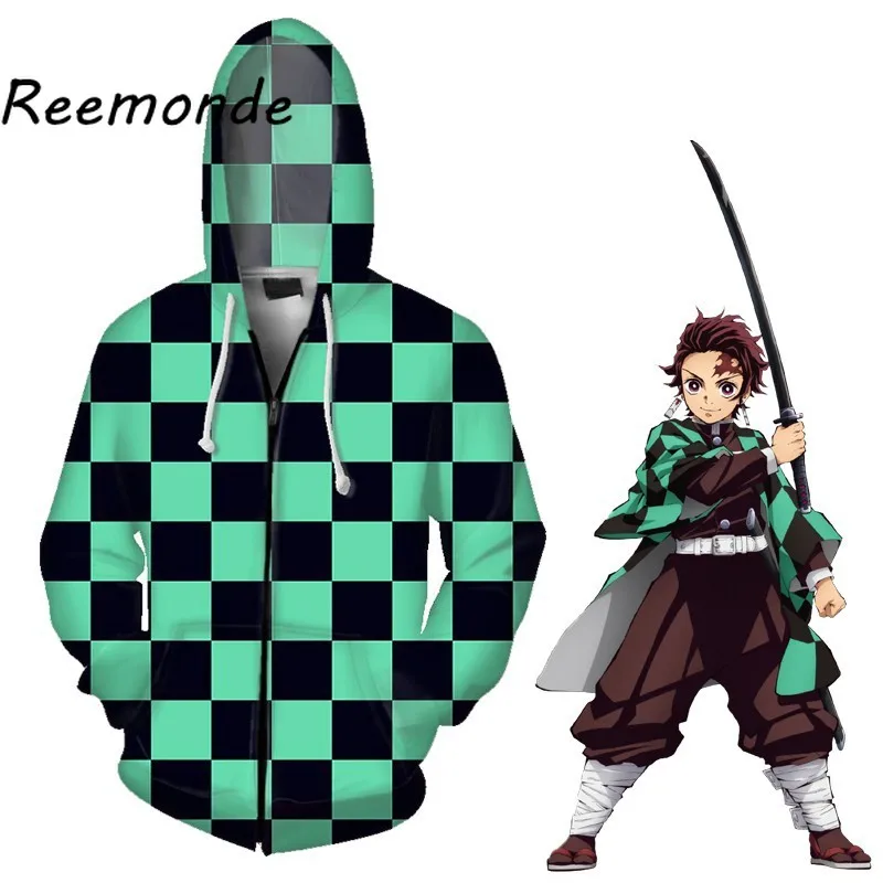 Demon Slayer: Kimetsu no Yaiba толстовка с капюшоном Одежда Аниме Tanjirou Kamado Nezuko Костюмы Топы