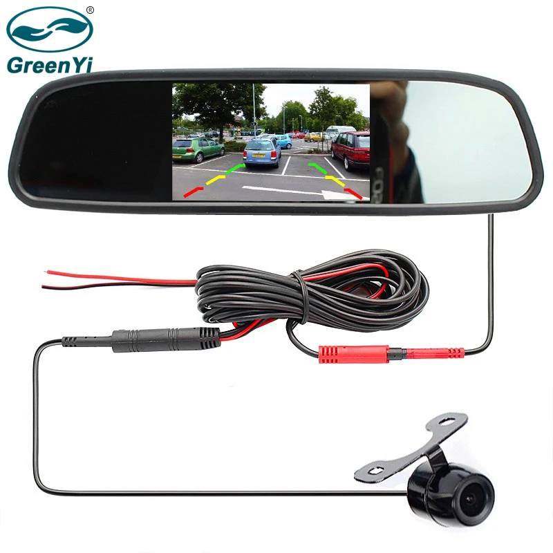 GreenYi 4.3 Inch Color TFT LCD Car Mirror Monitor Auto Car Rearview