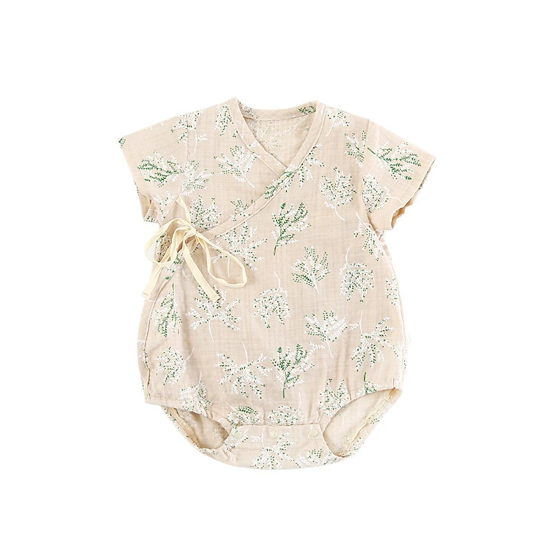 

Hot Sale Short Sleeved Kimono printing Romper Body suit Clothes 3M-12M Age Newborn Infant Toddler Baby Girl Boy Jumpsuit Outfit