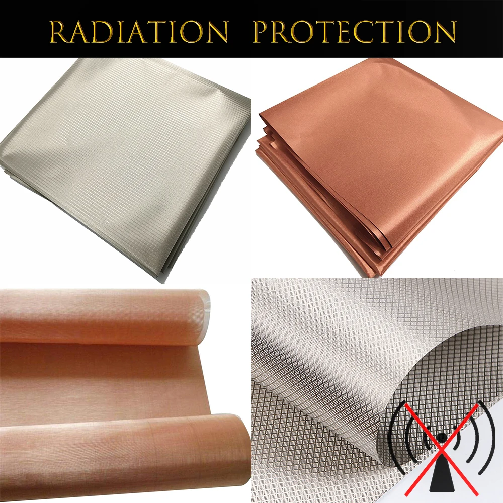 Проводящий медный тканевый щит RFID/RF с защитой от ЭМП чистый серебряный блок