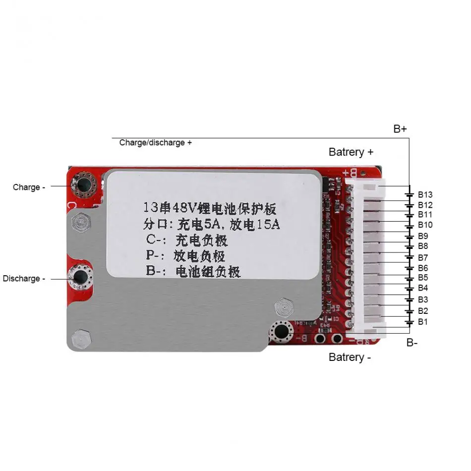 Buy Protection Board Li-Ion Li-Polymer Battery Pack Protection Board BMS for 13S 48V/54.6V Batteries