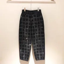 Женские модные Свободные Геометрические Гладильные повседневные джинсы 1125