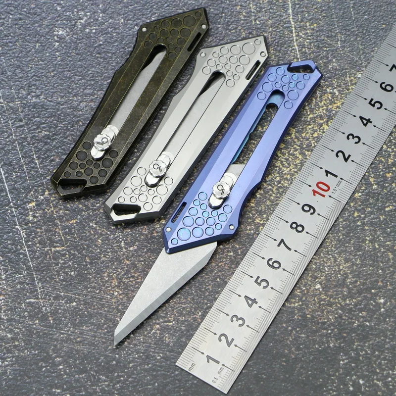 

TIGEND 9TIREDC Tirek paper cutter 9CR18MOV blade titanium handle portable office supplies outdoor trim multi-function knife EDC