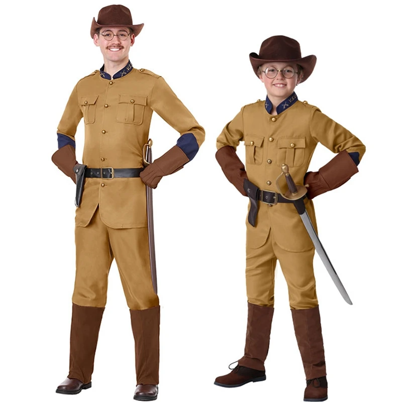 Halloween Costume For Children Adult British officer Uniform Boys Cosplay American Soldier Party Performance |