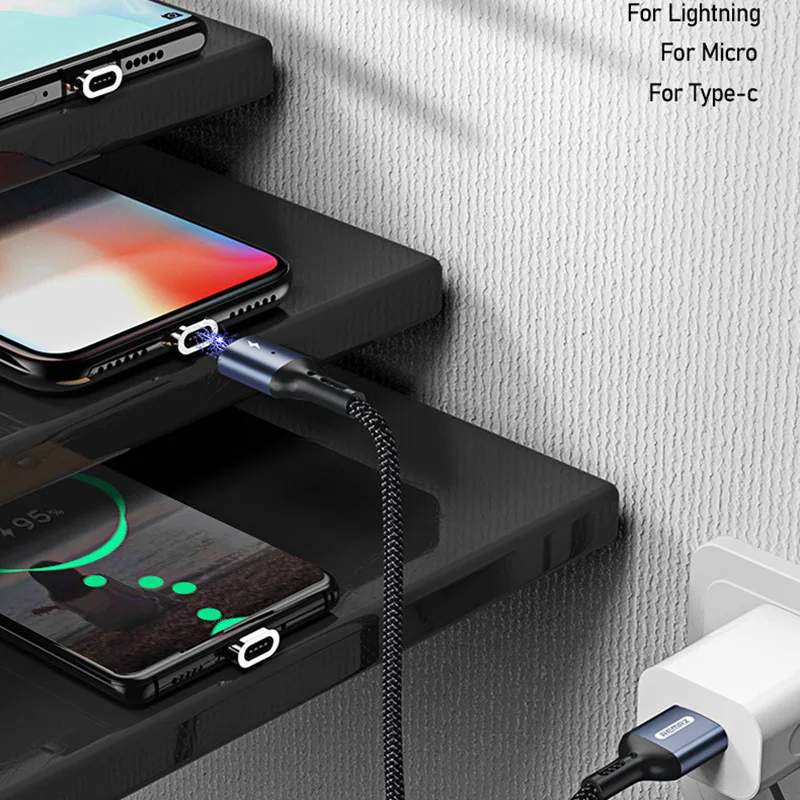 Cafele Магнитный usb-кабель для быстрой зарядки Micro USB type C для Iphone Xiaomi samsung Android зарядное устройство usb кабель для передачи данных