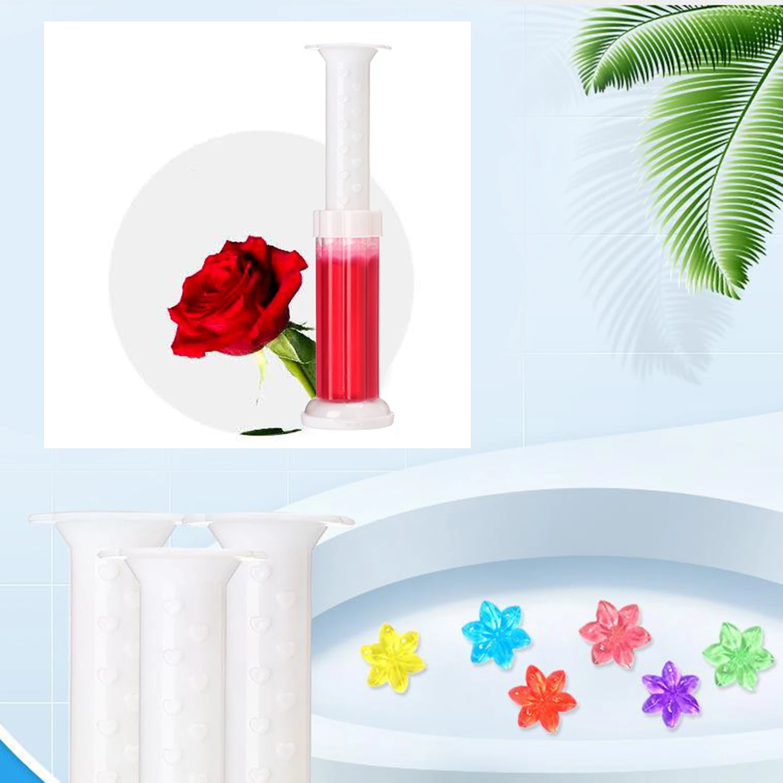 Toilet Clean Fresh Gel Flower Shaped Toilet Cleaning Deodorize Stamp Automatic 