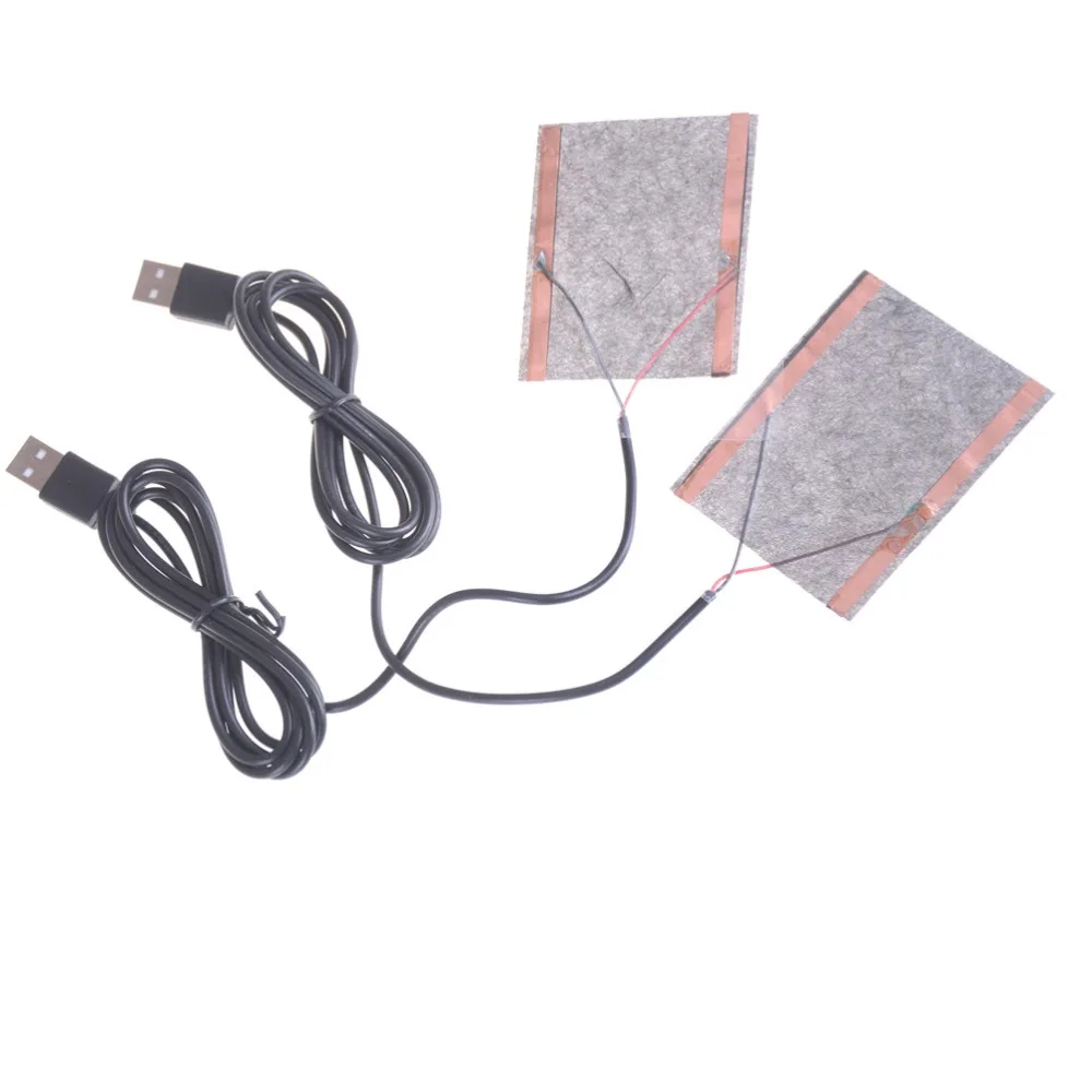 2pc 5V Carbon Fiber Heating Pad USB Film Electric Infrared Fever Heat Mat Winter Warm Arm Waist Glove Random Color | Спорт и