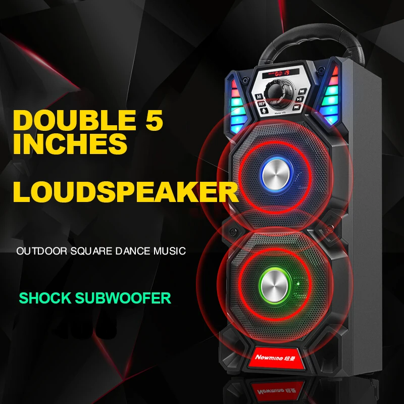  Newmine A1 Portable DJ Player Wireless Bluetooth Outdoor High-power Party LED Light Audio Subwoofer