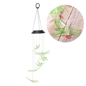 

Dragonfly Wind Bell Lamp Solar Powered Coloful Outdoor Wind Bell Lamp for Garden Walkway Yard