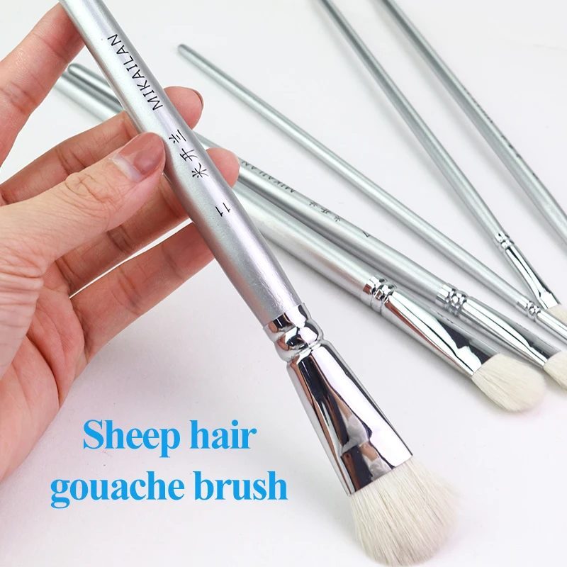

Professional Soft/Elastic Wool/Sheep Hair Brush 6pcs/set Smooth Brushes Watercolor/Gouache/Acrylic/Oil Painting Brushes Supplies