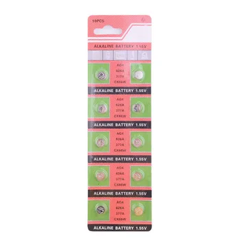 

Pack 10pcs AG4 GA4 SR626 376 377 565 D377 LR626 LR66 SR66 1.55V Alkaline Battery Button Coin Cell Batteries For Watch Toy Remote