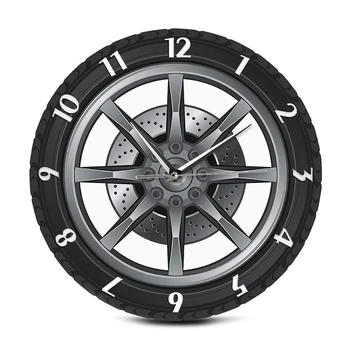 

AAAK -Custom Your Garage Name Car Service Repair Garage Acrylic Wall Clock Tire Wheel Auto Watch Mechanic Car Workshop Decor