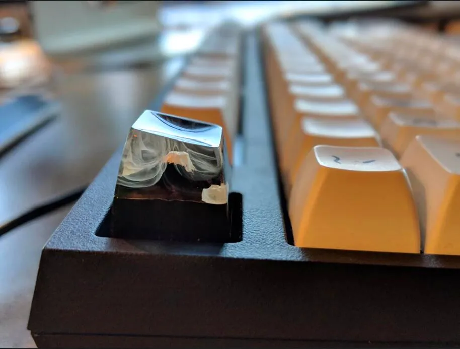 Handmade Mount Fuji Wood & Resin Artisan Keycap SA Micro Landscape Key Cap For Cherry MX Mechanical Keyboard