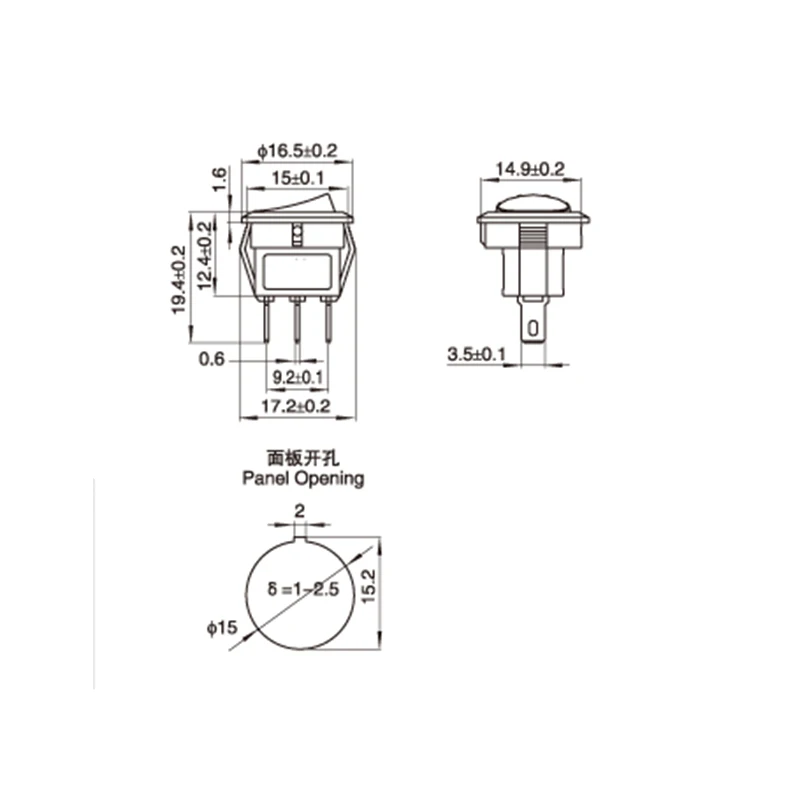 10 шт. KCD1 кулисный переключатель питания вкл/выкл 2 Pin 3A 250VAC/6A 125VAC