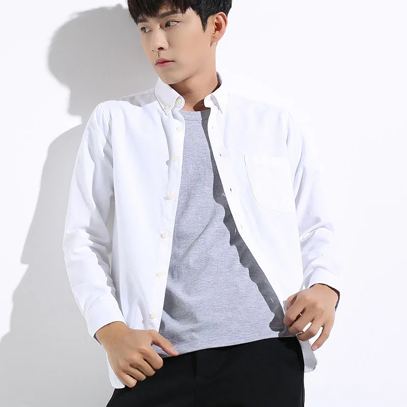 

Autumn Men Shirt Long Sleeve Solid Plaid Stripe Casual Shirts Male Fashion Smart Camisa Masculina Regular Clothing Streetwear