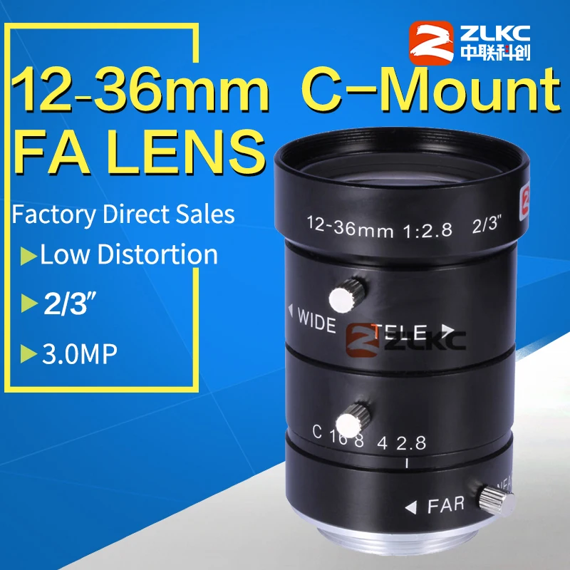 3 мегапикселя C Mount 12 36 мм 2/3 &quotВарифокальные линзы FA/линзы машинного видения HD CCTV