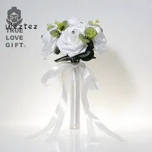 Свадебный букет PE Роза подружки невесты свадебное цветочное Мыло свадебный букет из роз лента поддельные SPH154