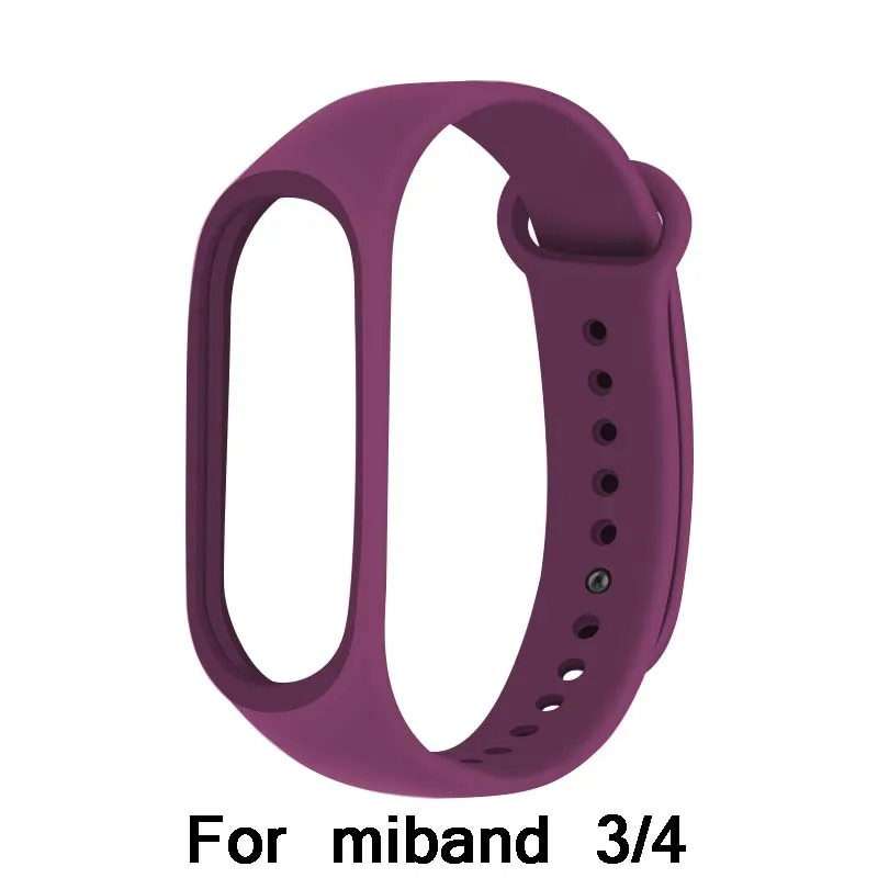 Спортивный ремешок для mi band 2, браслет против потери, усиленный силиконовый ремешок для Xiaomi mi band 4, сменный ремешок для mi band 2/3/4 - Цвет: Purple
