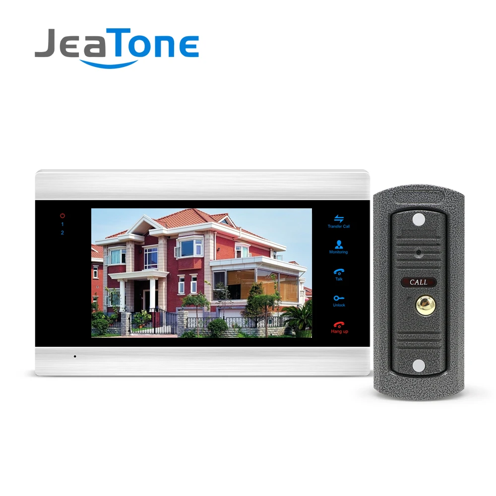 

JeaTone 7'' TFT LCD Wired Video Door Phone Visual Video Intercom Speakerphone Intercom System With Waterproof Outdoor IR Camera