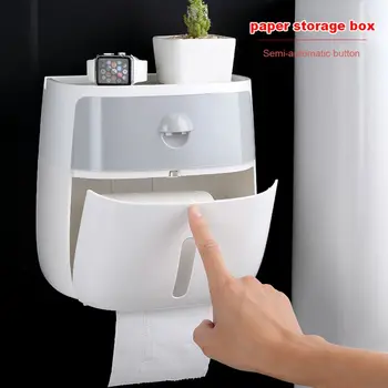 

1x Practical Toilet Paper Roll Holder Bathroom Tissue Box Dispenser Waterproof Easy Install