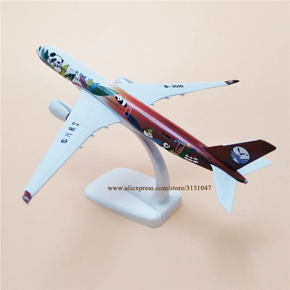 20 см Air China SiChuan Airlines A350 Airbus 350 модель самолета с пандой из сплава металла литье под