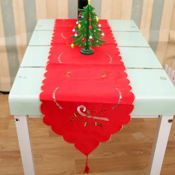 

Christmas Table Cover Embroidery Tablecloth Party Home Office Hotel Bar Durable