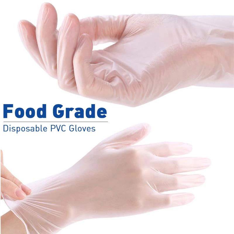 Disposable Gloves Vinyl Gloves Disposable 100 50 20 pcs Polyethylene Clear Examination PVC Powder Free Latex-Free Home Cleaning Gloves
