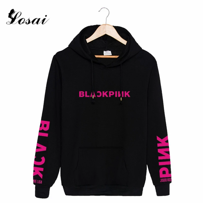 

2019 BLACKPINK Album Kpop Sweatshirt women Hip Hop Casual Letters Printed Hoodies Clothes Pullover Printed Long Sleeve Tops
