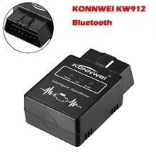 Автомобильные аксессуары KONNWEI KW912 ELM327 Bluetooth OBD2 OBDII Автомобильный сканер диагностического кода двигателя для автомобилей OBD2 для Windows ISO