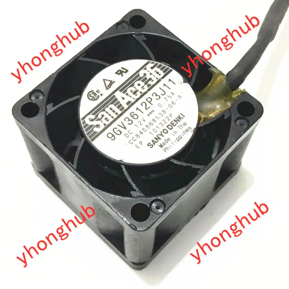 4 проводной вентилятор охлаждения сервера Sanyo Denki 9GV3612P3J11 DC 12V 0.75A 36x36x28