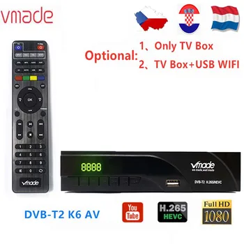

Vmade Newest DVB T2 K6 scart/AV Digital Terrestrial TV Receiver Tuner Support H.265/HEVC HD have Sound 1080p DVB T2 Set Top Box