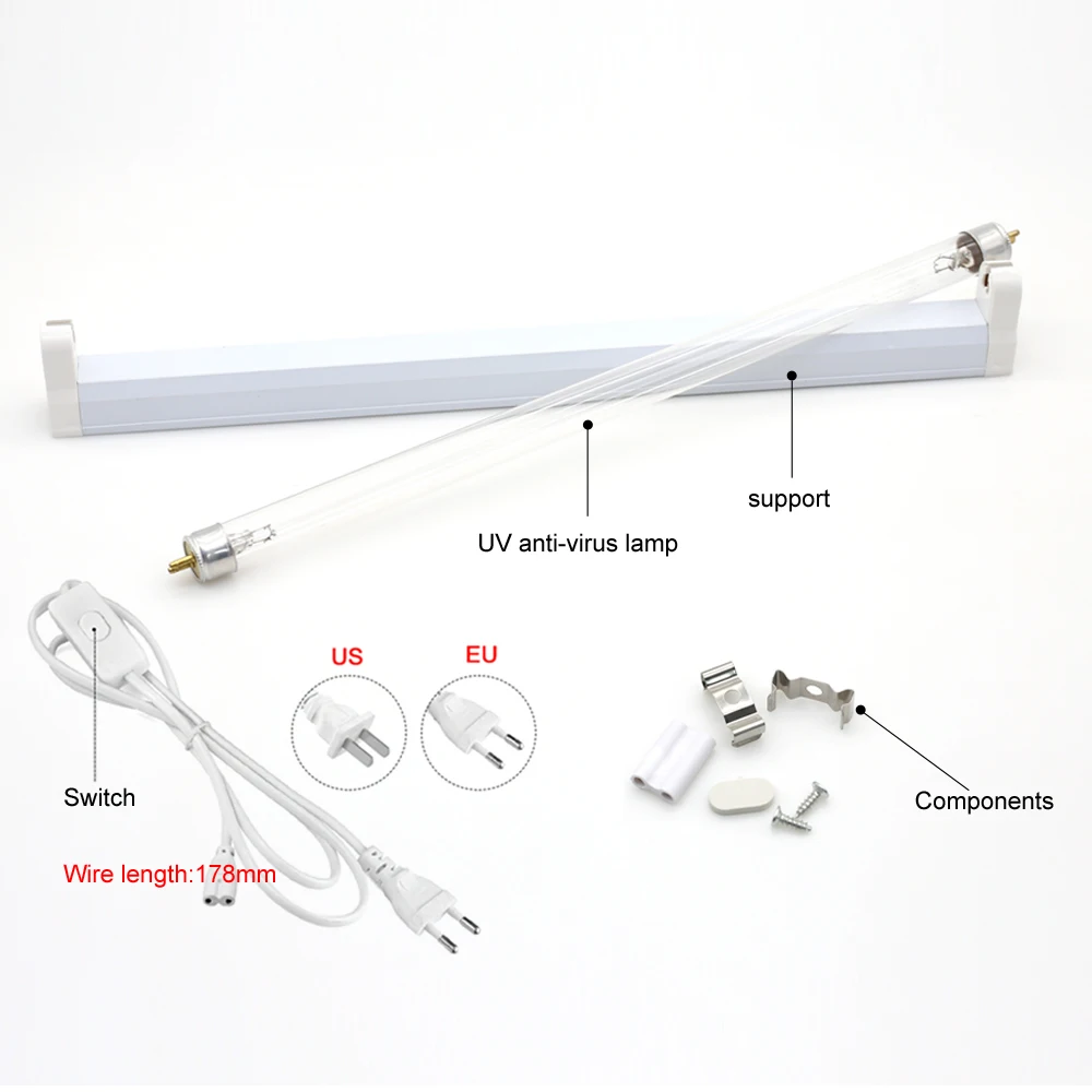 6W 8W UV Quartz Ultraviolet Lamps T5 Tube 220V Desinfection Bulb Bactericidal Indoor Kitchen Bedroom Living Room Germicidal Tube