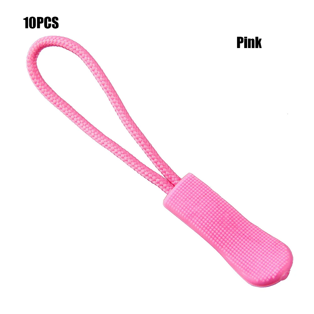 Pink 10 шт. аксессуары для сумок, Съемник на молнии, подходит для веревочной бирки, фиксатор на молнии, сменный зажим, сломанная Пряжка, дорожная сумка, чемодан, палатка - Цвет: Pink