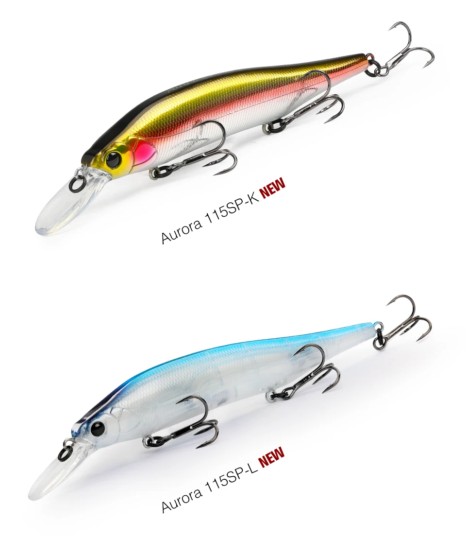 TSURINOYA Suspending Minnow 115SP 115mm 17,2g Gewichtssystem Angelköder AURORA Hecht Barsch Jerkbait Hartköder – Detail 23