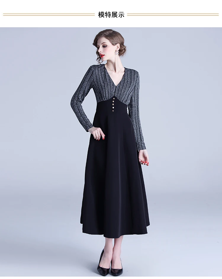 Новое французское викторианское Ретро миди платье vestidos Mujer Verano осеннее женское черное платье с длинными рукавами