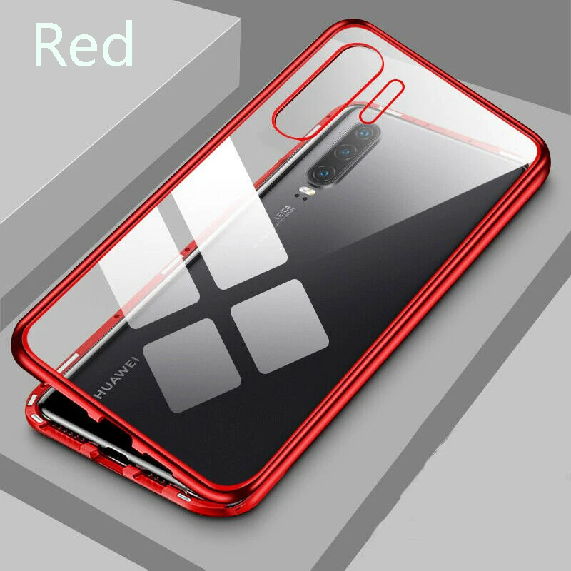 Red Магнитная Адсорбция металлический чехол для huawei Коврики 30 20 10 Pro Lite P30 P20 Lite Pro P Smart Z Y9 Y6 Y7 Prime чехол для телефона чехол - Цвет: Red