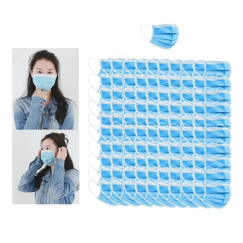 Lots 100 Disposable 4ply Comfortable Half Face Protective Mask Safety Dust