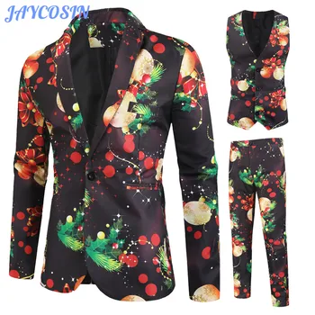 

JAYCOSIN Men Clothes 2019 Christmas Suit Winter Three Piece Suits Men Fashion Casual Men Suits For Wedding Blazer Homme 1123
