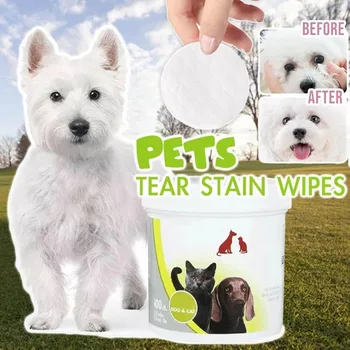 

100*2 Pcs Pets Dogs Cats Cleaning Paper Towels Eyes Wet Wipes Tear Stain Remover Gentle Non-intivating Wipes Grooming Supplies