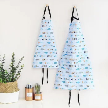 

2Pcs Nordic Kitchen Apron Waterproof Double Layer Home Service Bakery Workwear Parent-Child Kitchen Apron