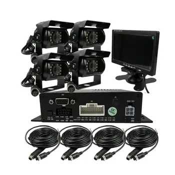 

DIY 720P 4CH 256GB Car DVR Video Record Rear View CCTV Camera System 7" Monitor
