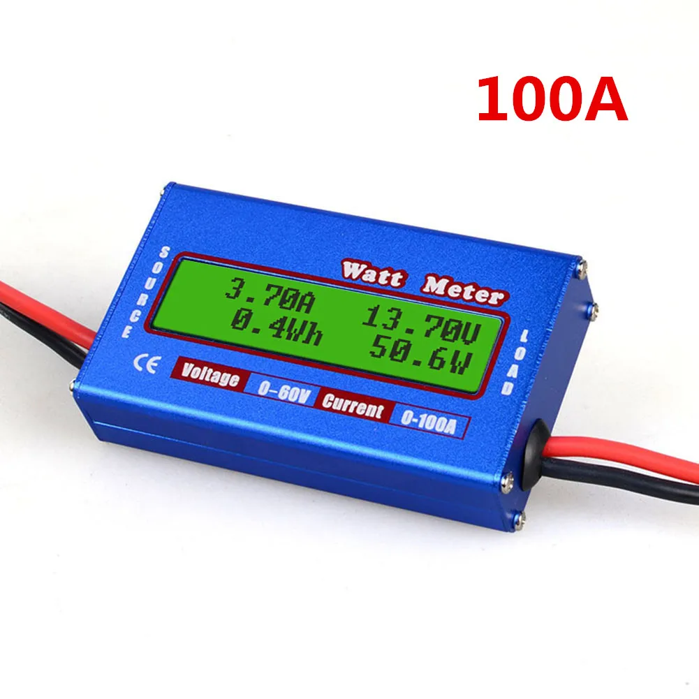 PerGrate Digital Monitor LCD Watt Meter 60 V 100A DC Amperemeter RC Batterie Power Amp Analyzer 