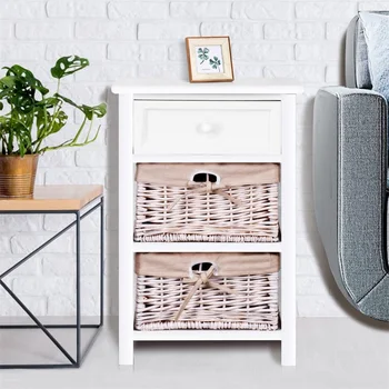 

3 Tiers 1 Drawer Nightstand Modern Bedroom Storage High Quality Bedroom Furniture Nightstands HW54405